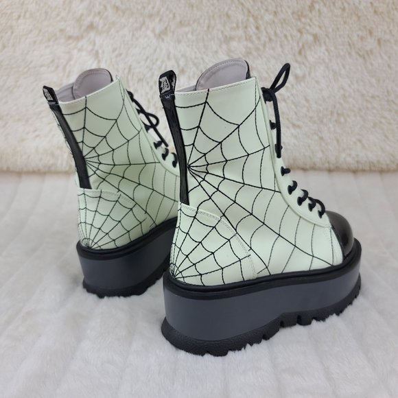 RESTOCKED! Demonia Glow In The Dark Ankle Boots 2" Platform - Picture 7 of 15